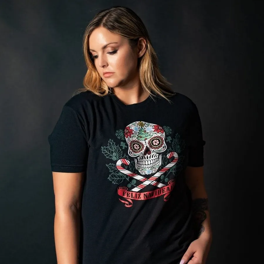 Women's Feliz Navidead Boyfriend Fit T-Shirt - Black