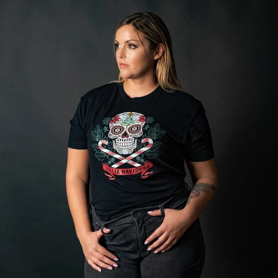Women's Feliz Navidead Boyfriend Fit T-Shirt - Black