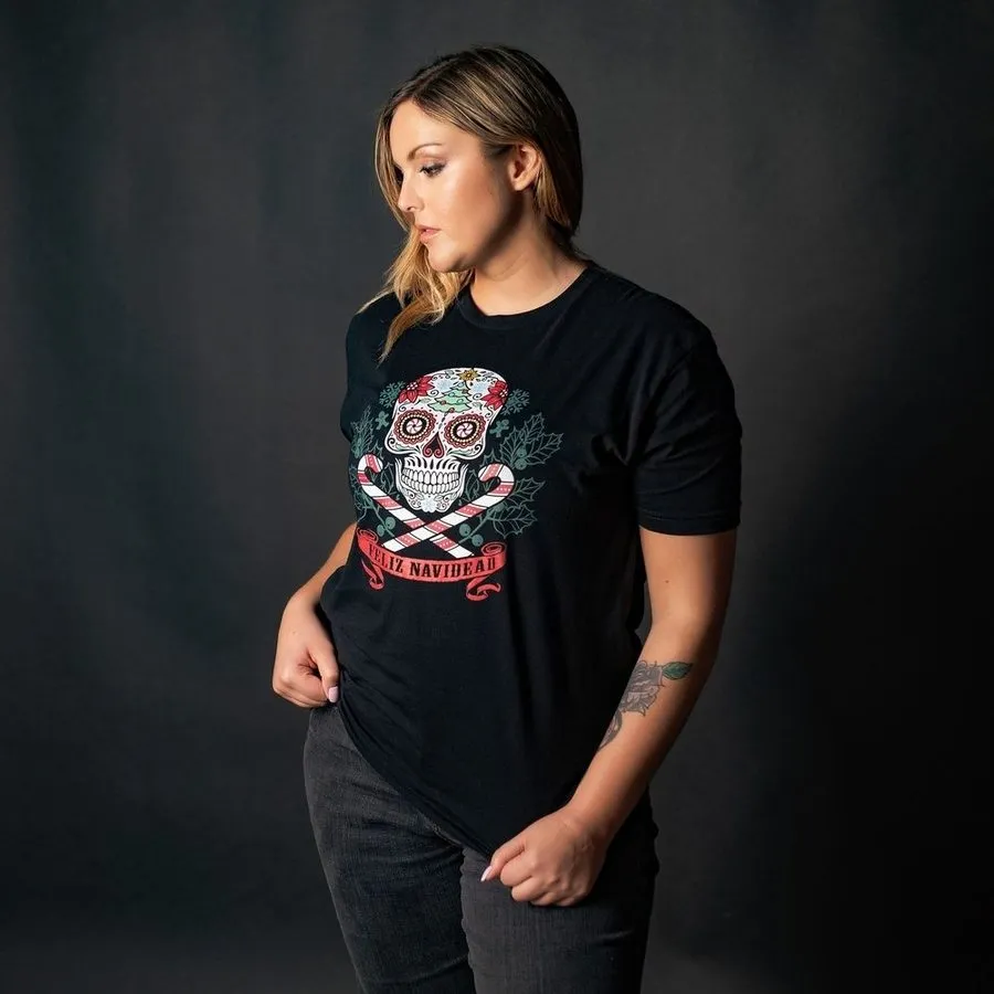 Women's Feliz Navidead Boyfriend Fit T-Shirt - Black