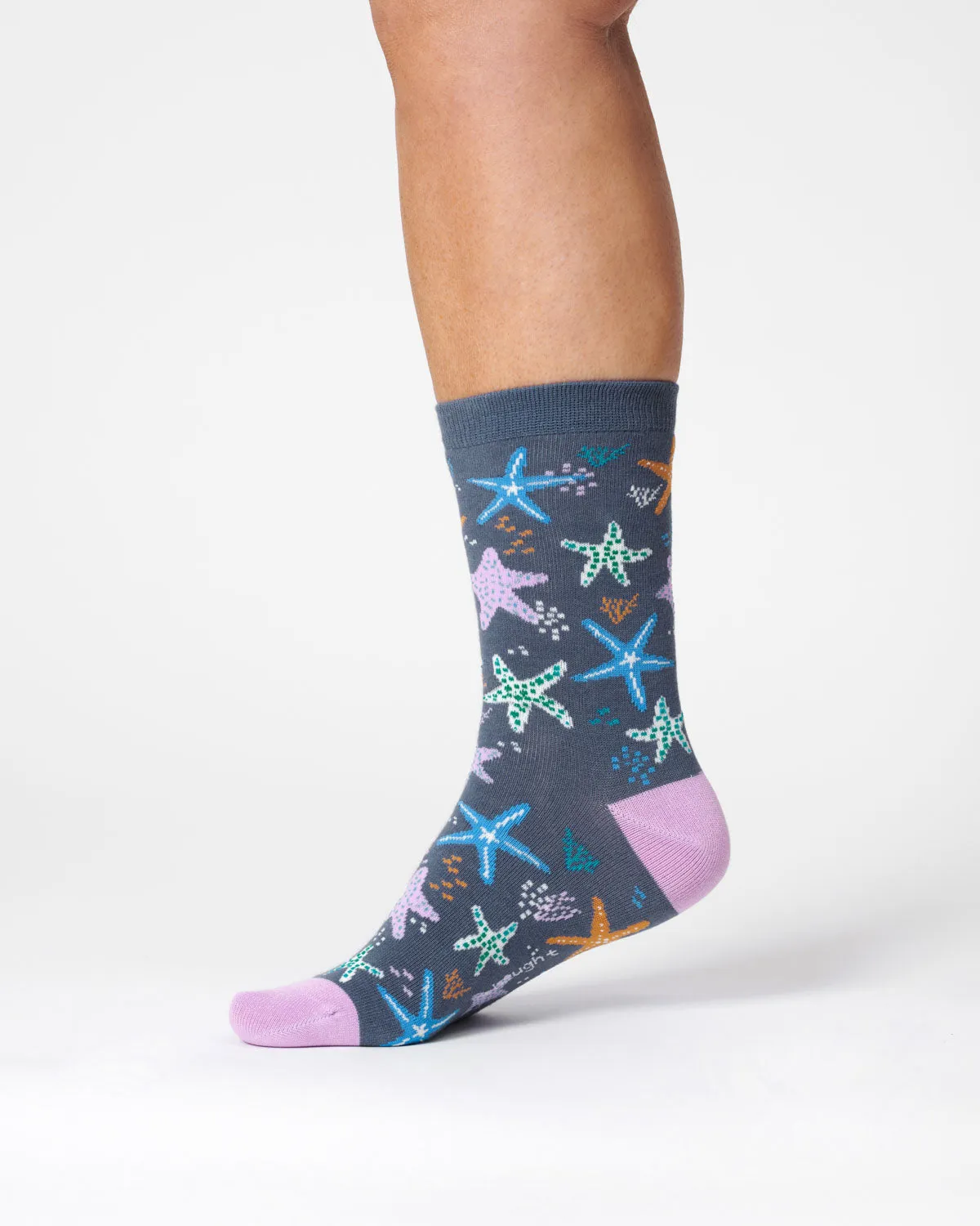 Womens Starfish Bamboo Sock - Blueberry
