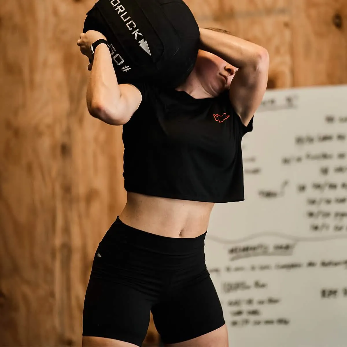 Women's Subtle Spearhead Cropped Tee - Poly-Blend