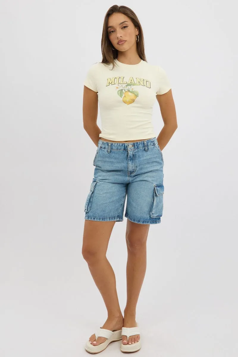 Yellow Graphic Tee Short Sleeve