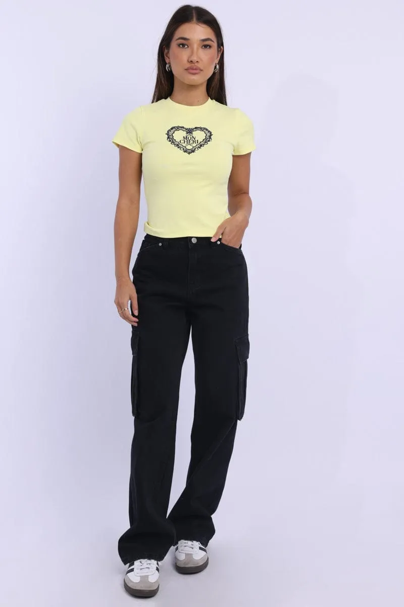 Yellow Graphic Tee Short Sleeve