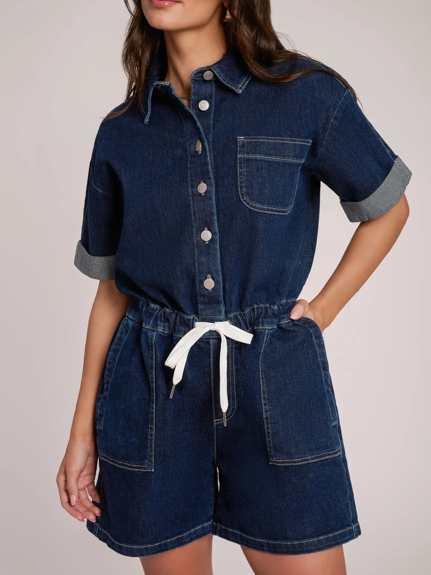 Yoga Jean Romper - Botanical Blue
