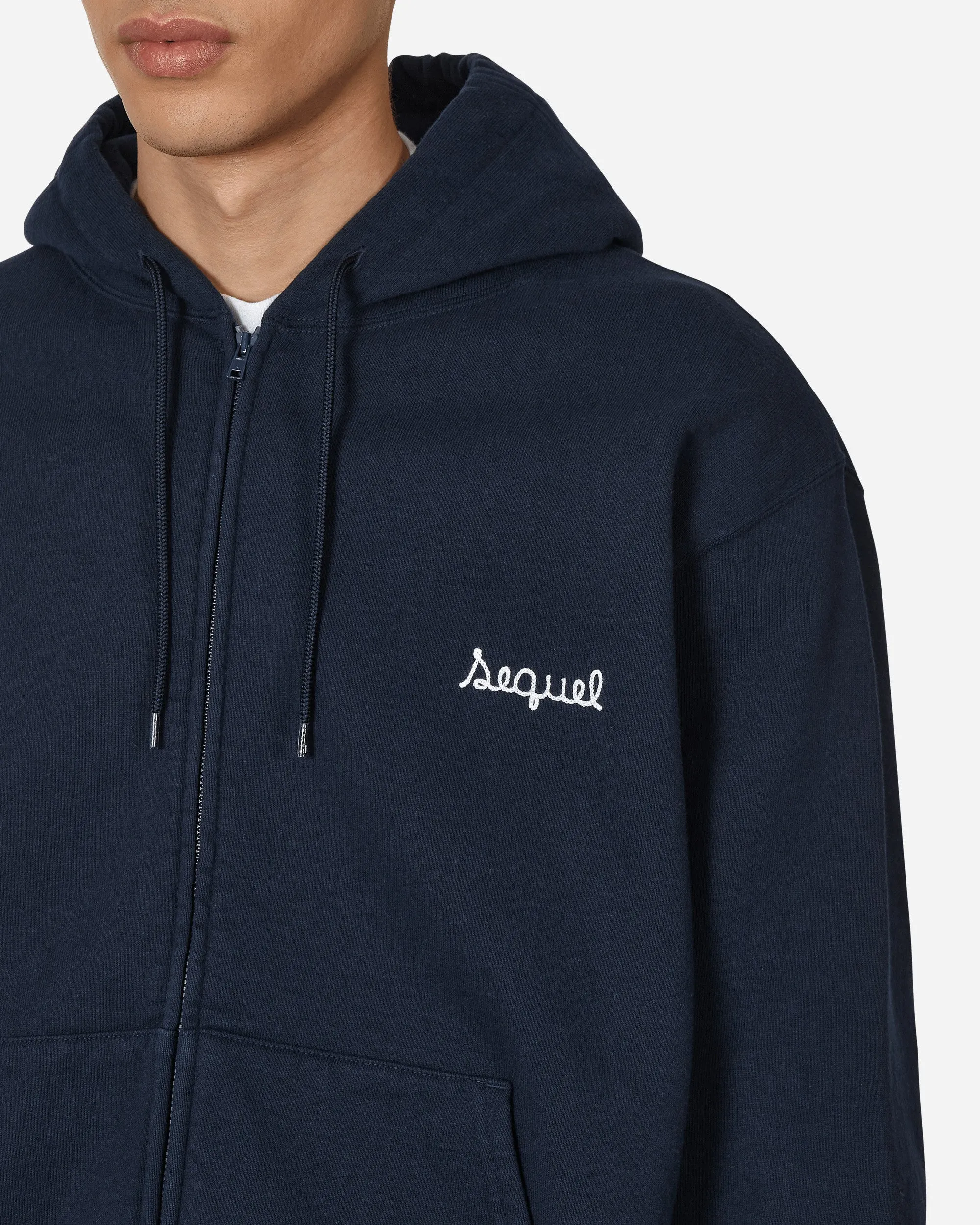 Zip-Up Hooded Sweatshirt Blue