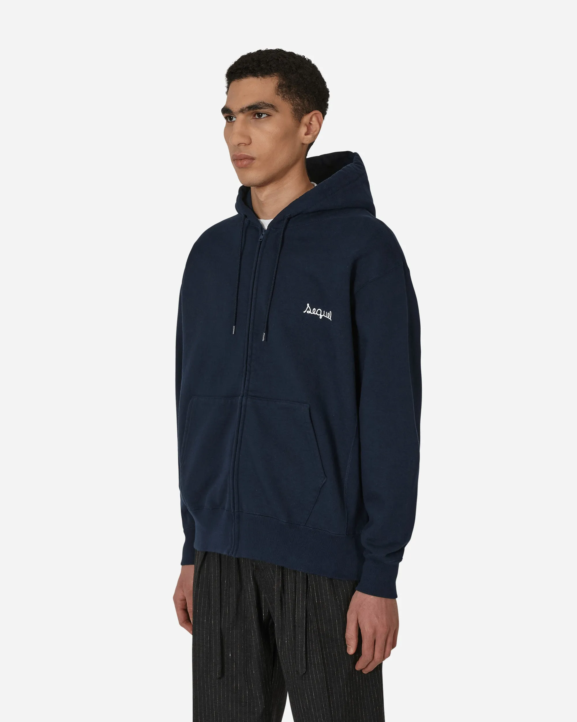 Zip-Up Hooded Sweatshirt Blue
