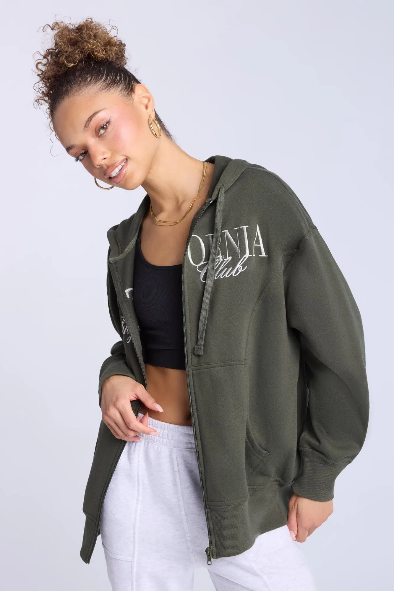 Zip-Up Oversized Hoodie