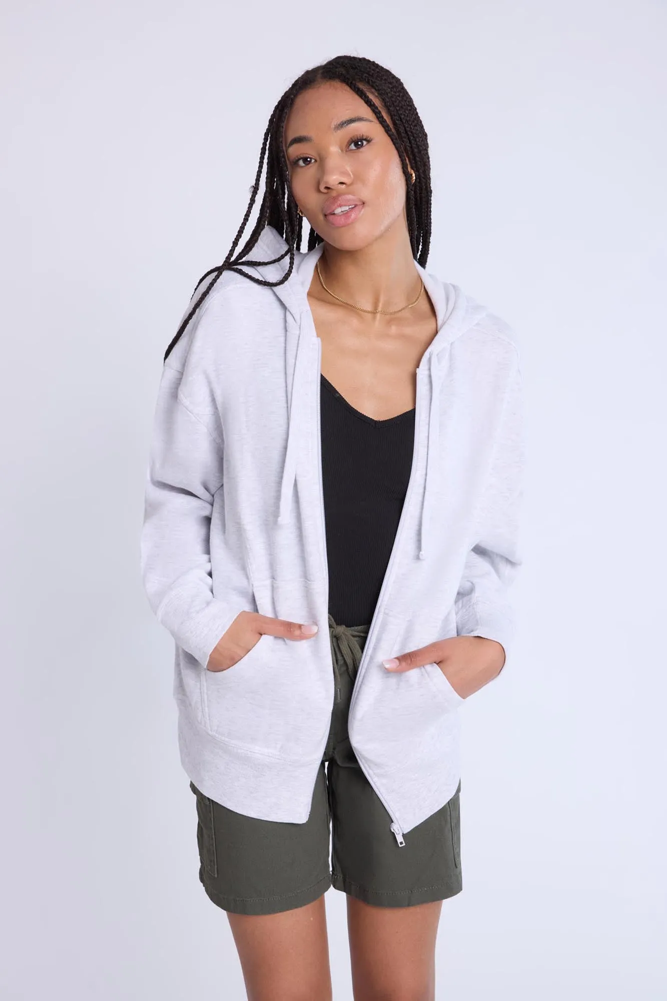 Zip-Up Oversized Hoodie