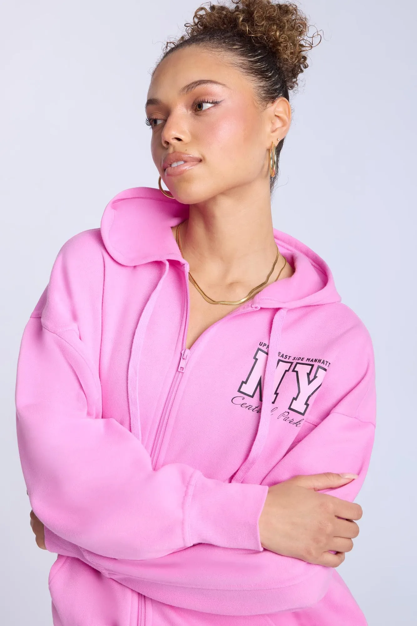 Zip-Up Oversized Hoodie