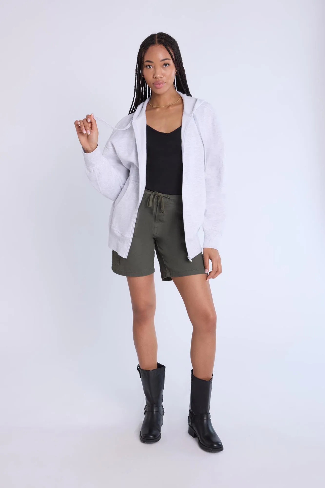 Zip-Up Oversized Hoodie