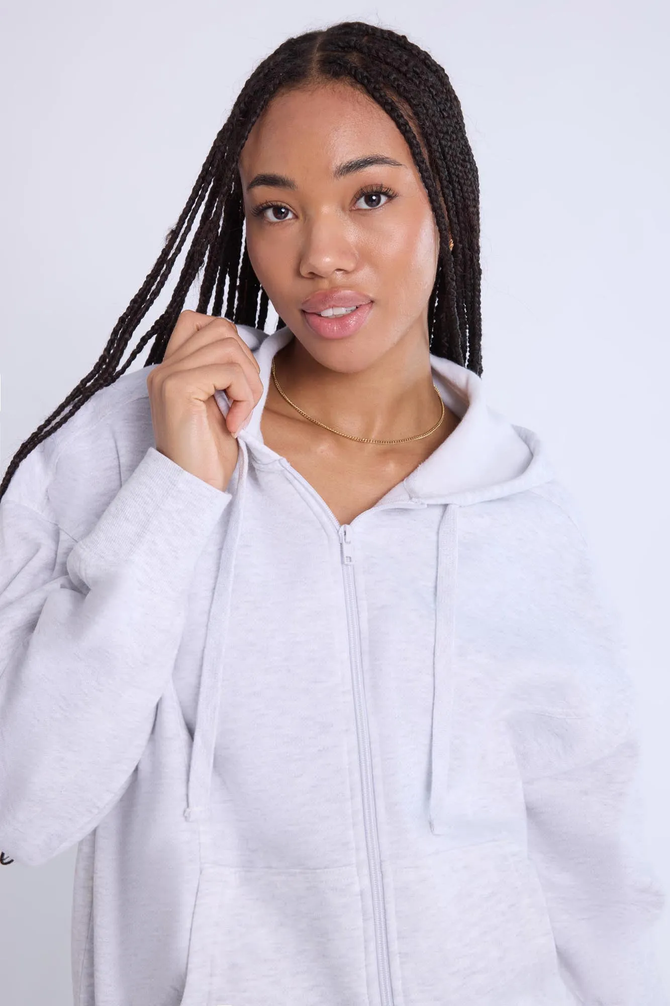 Zip-Up Oversized Hoodie